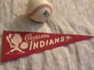 Vintage Cleveland Indians Felt Mini Pennant Tribe 1950s Chief Wahoo Mlb Baseball