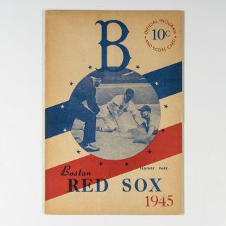 1945 Boston Red Sox Program Score Card Unscored Fenway Park Boston Braves C6