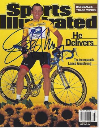 Lance Armstrong Signed 8/6/01 Sports Illustrated With Schwartz (no Label)