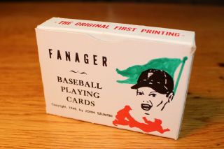Vintage Fanager Baseball Playing Card Game C.  1948 - First Printing