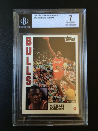 1992 - 93 Topps Archives Gold Michael Jordan 1st Topps Rookie Card Graded Bgs 7