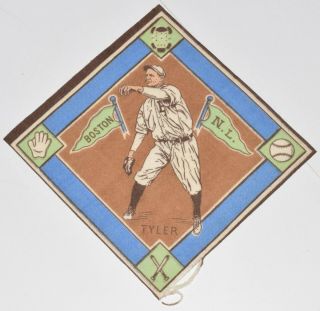 1914 B18 Felt Blanket Lefty Tyler,  Boston,  N.  L.  (green Bases & Pennants)