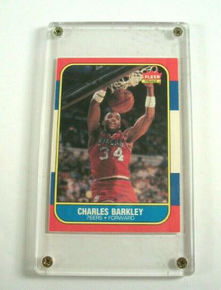 Charles Barkley 1986 - 87 Fleer Premier 7 Of 132 Basketball Card 76ers 7
