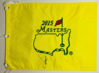 Jordan Spieth Signed Autograph 2015 Masters Flag Proof Winner Golf Auto