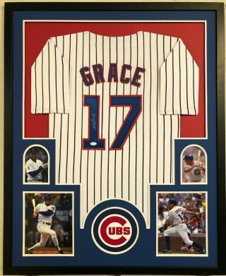 Framed Chicago Cubs Mark Grace Autographed Signed Jersey Jsa