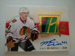 2016 - 17 Sp Authentic Auto Patch 4 Col Mark Mcneill /100 Rc Rookie