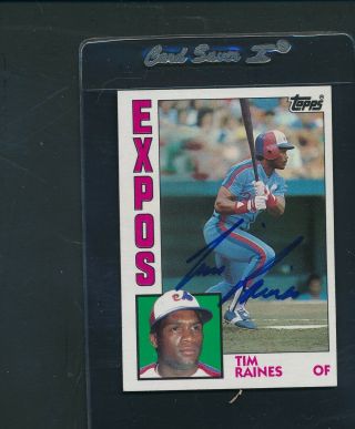 1984 Topps 370 Tim Raines Expos Signed Auto A3344