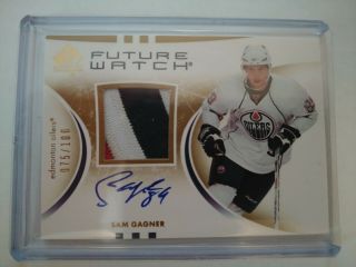 2007 - 08 Sp Authentic Auto Patch 3 Col Sam Gagner /100 Rc Rookie