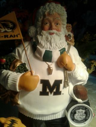 Danbury Santa Figurine University of Missouri MIZZOU TIGERS Football Coach 5