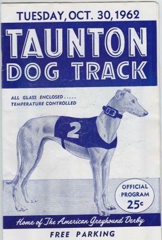 1962 Taunton Greyhound Program Blue Ribbon Finals