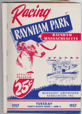 1957 Raynham Greyhound Program