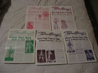 5 Diff St Louis Wrestling Club Programs/newsletters - Bruiser - Funk - Flair Much More