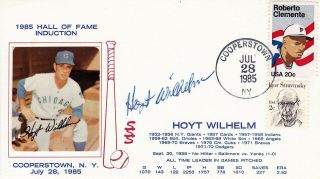 Hoyt Wilhelm Signed Hof Induction Day Sss Fdc 7/28/85 Cooperstown Cancel