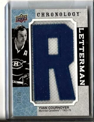 2018 - 19 Ud Chronology Letterman “r” Yvan Cournoyer Montreal Canadiens 11/35