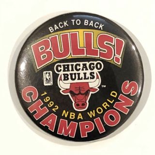 Chicago Bulls 1992 Nba Finals Champions Pinback Button Pin 2 - 1/4 " Back To Back