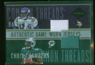 2004 Leaf Limited Randy Moss/chris Chambers Dual Game - Worn Jersey /50