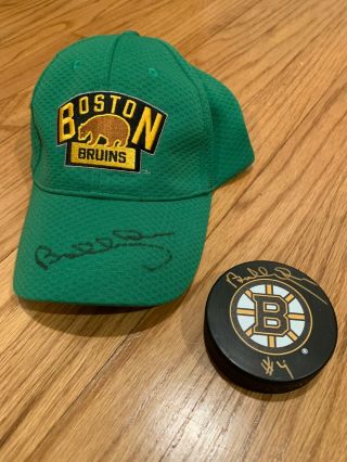 Bobby Orr Signed Autographed Boston Bruins Nhl Hockey Puck And Hat