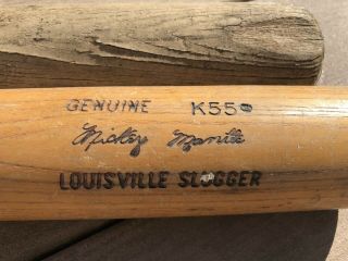 Mickey Mantle 34” Louisville Slugger Bat.  Model 125 K55 And Bonus Bat