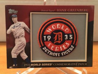 2010 Topps 1935 World Series Commemorative Patch Hank Greenberg Tigers L@@k