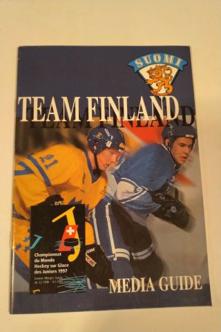 Team Finland World Junior Ice Hockey Program Media Guide 1996 1997 Switzerland