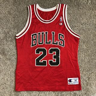 Vintage 90s Michael Jordan Champion Chicago Bulls Jersey Size 40