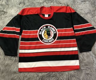 Chicago Blackhawks Ccm Vintage Hockey Jersey Men’s Sz L Made In Usa