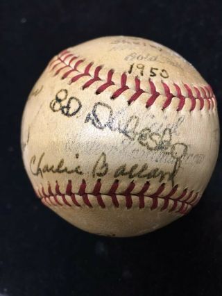 Orig.  1950 Hand Signed Team Baseball The Shelby Farmers - Western Carolina League
