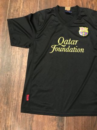 Messi Barcelona Soccer Jersey Mens Medium Authentic Black Qatar Foundation 3