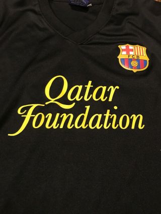 Messi Barcelona Soccer Jersey Mens Medium Authentic Black Qatar Foundation 5