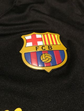 Messi Barcelona Soccer Jersey Mens Medium Authentic Black Qatar Foundation 6
