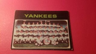 1971 Opc Baseball Set Break 543 York Yankees Team Card Vgex (crease)