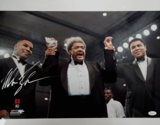 Mike Tyson Hand Signed Autographed 16x20 Photo W/ Muhammad Ali Don King Jsa