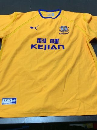 075 Everton Fc Puma Jersey Yellow 125th Anniversary Kejian Large