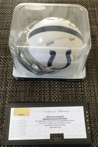 - Andrew Luck - Colts Certified Signed/autograph/auto Nfl Football Mini - Helmet