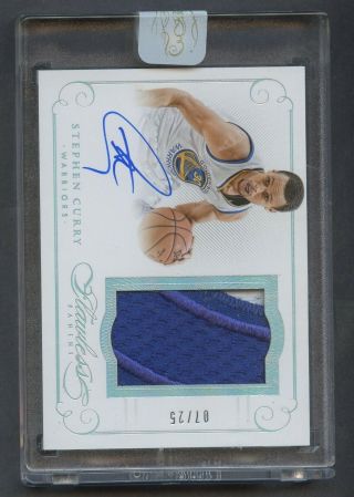 2014 - 15 Flawless Stephen Curry Warriors Game Patch Auto 7/25