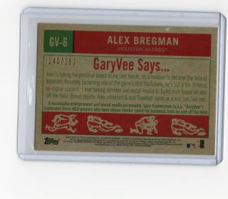 (2) Alex Bregman 2019 Topps Ser.  2 " Gary Vee 
