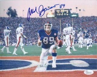 Mark Bavaro Autographed 8x10 Photo York Giants 86 Bowl Touchdown Jsa