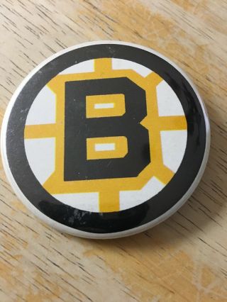 Nhl Boston Bruins Hockey Button Pin Vintage