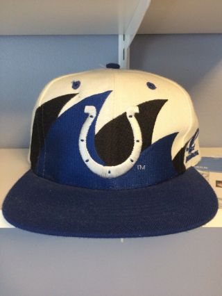 Vintage Indianapolis Colts Logo Athletic Sharktooth Snapback Hat Nfl Pro Line