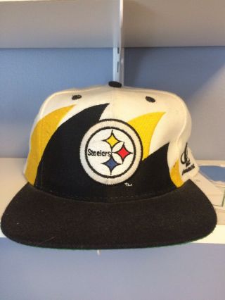 Vintage Pittsburgh Steelers Logo Athletic Sharktooth Snapback Hat Nfl Pro Line