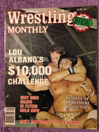 Wrestling Monthly January 1979 - Lou Albano,  Dino Bravo