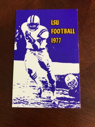 Vintage 1977 Lsu Tigers Football Old Pocket Schedule Sec Player Louisiana