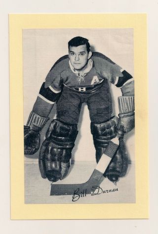 1945 - 1964 Beehive Hockey Photo Montreal Canadiens Bill Durnan