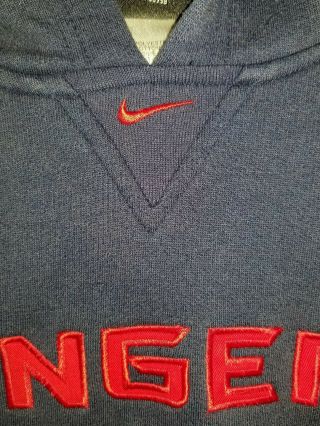 Nike York Rangers Boys Hoodie Sweatshirt Large Lg L Blue Red Embroidered NHL 3