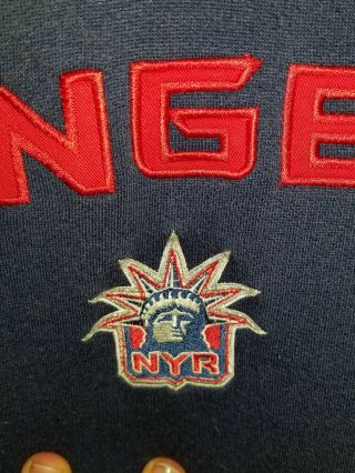 Nike York Rangers Boys Hoodie Sweatshirt Large Lg L Blue Red Embroidered NHL 4