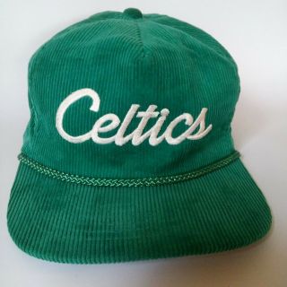 Boston Celtics Script Corduroy Vintage Cap Hat Spellout