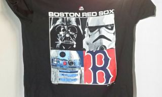 Majestic Mlb Boston Red Sox Star Wars Character Vader R2 - D2 Trooper T - Shirt Xl