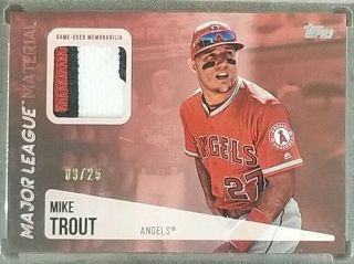 2019 Topps Series 2 Mike Trout Red Major League Materials Patch Relic /25
