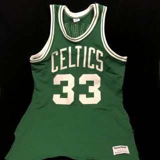 Vtg 80s Sand Knit Larry Bird Green Boston Celtics 33 Mens Nba Jersey L - 42
