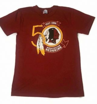 Washington Redskins Nfl 1986 Vintage 50 Year Anniversary T Shirt Size Large